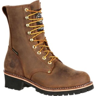 Georgia | Men's Steel Toe Waterproof 400G Insulated Logger Work-Brown