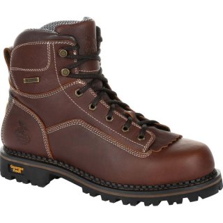 Georgia | Men's AMP LT Logger Low Heel Waterproof Work-Brown