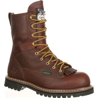 Georgia | Men's Steel Toe Waterproof Lace-To-Toe Work-Chocolate