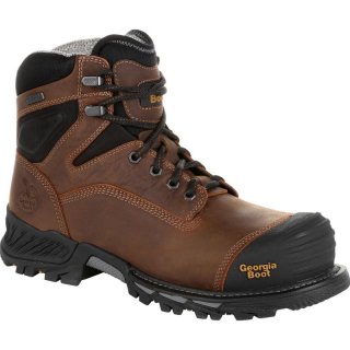 Georgia | Men's Rumbler Composite Toe Waterproof Work-Black And Brown