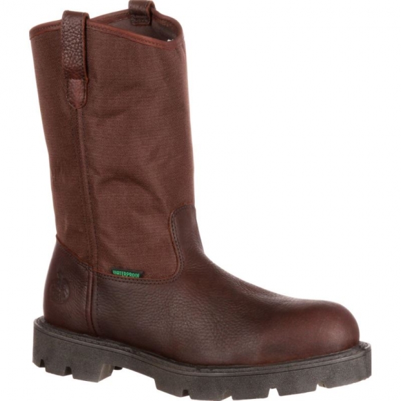 Georgia | Men's Homeland Steel Toe Waterproof Wellington-Brown