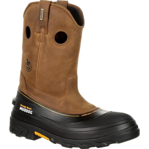 Georgia | Men's Muddog Composite Toe Waterproof Work Wellington-Barracuda Gold