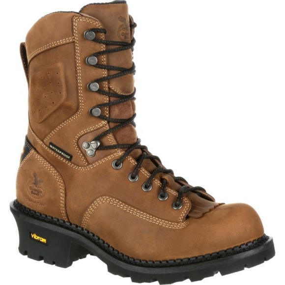 Georgia | Men's Comfort Core Logger Waterproof Work-Brown