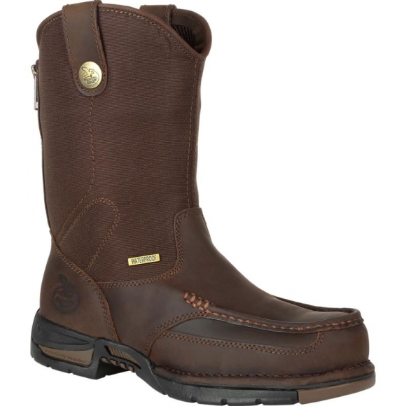 Georgia | Men's Athens Waterproof Wellington-Dark Brown