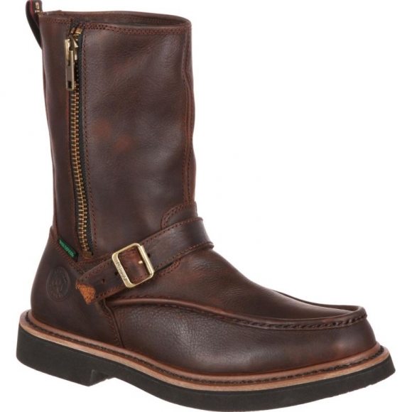 Georgia | Men's Side Zip Waterproof Work Wellington-Brown