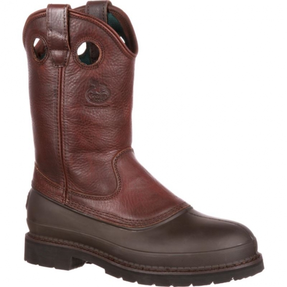 Georgia | Men's Muddog Steel Toe Wellington Work-Soggy Brown