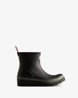 Hunter | Women's Play Short Speckle Rain Boots-Black/Urban Grey | Canada Outlet