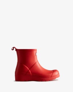 Hunter | Women's Play Short Rain Boots-Logo Red | Canada Outlet