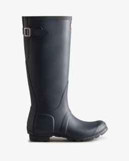 Hunter | Women's Tall Back Adjustable Rain Boots-Navy | Canada Outlet