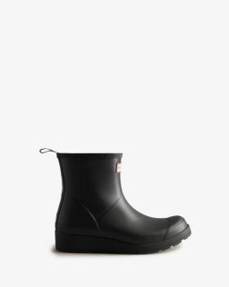 Hunter | Women's Play Short HUNTER Backstrap Rain Boots-Black/White | Canada Outlet