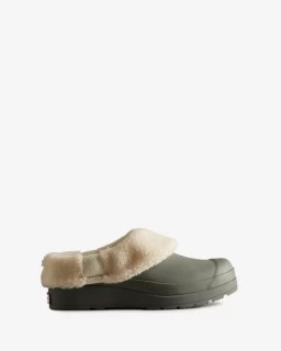 Hunter | Women's Play Vegan Shearling Insulated Clogs-Urban Grey | Canada Outlet