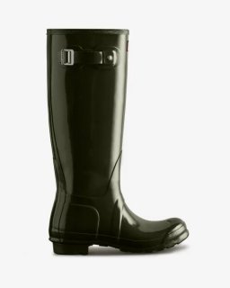 Hunter | Women's Original Tall Gloss Rain Boots-Dark Olive | Canada Outlet