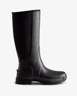 Hunter | Men's Balmoral Field Hybrid Tall Rain Boots-Black | Canada Outlet