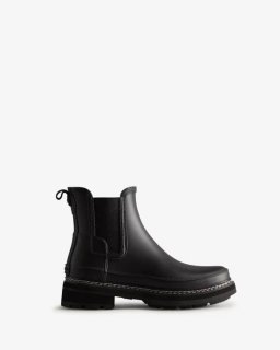 Hunter | Women's Refined Stitch Detail Chelsea Boots-Black | Canada Outlet