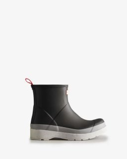 Hunter | Men's Original Play Short Speckle Rain Boots-Black/Steall Grey | Canada Outlet