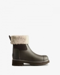 Hunter | Women's Refined Stitch Roll Top Vegan Shearling Boots-Bitter Chocolate | Canada Outlet