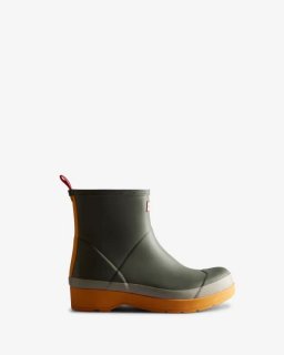 Hunter | Men's Play Short Rain Boots-Urban Grey/Zinc/Nomad Orange | Canada Outlet