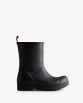 Hunter | Men's Play Vegan Shearling Insulated Mid-Height Rain Boots-Black | Canada Outlet