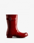 Hunter | Women's Original Short Gloss Rain Boots-Military Red | Canada Outlet