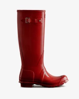 Hunter | Women's Original Tall Gloss Rain Boots-Military Red | Canada Outlet