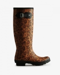 Hunter | Women's Leopard Print Tall Rain Boots-Rich Tan/Saddle/Black | Canada Outlet