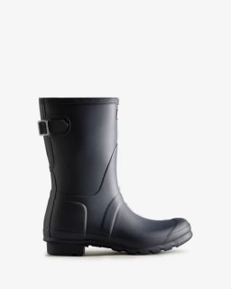 Hunter | Women's Short Back Adjustable Rain Boots-Navy | Canada Outlet