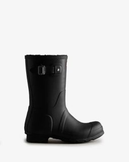 Hunter | Men's Short Insulated Rain Boots-Black | Canada Outlet