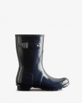 Hunter | Women's Original Short Gloss Rain Boots-Navy | Canada Outlet