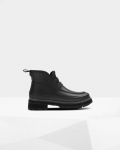 Hunter | Women's Refined Stitch Detail Loafer Boots-Black | Canada Outlet