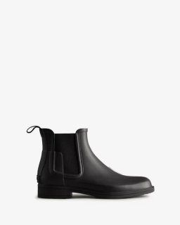 Hunter | Men's Refined Slim Fit Chelsea Boots-Black | Canada Outlet