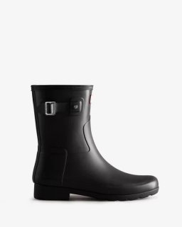 Hunter | Women's Refined Slim Fit Short Rain Boots-Black | Canada Outlet