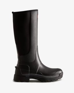 Hunter | Women's Balmoral Field Hybrid Tall Rain Boots-Black | Canada Outlet