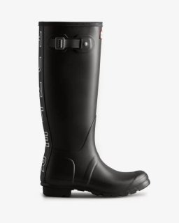 Hunter | Women's HUNTER Backstrap Tall Rain Boots-Black/White | Canada Outlet