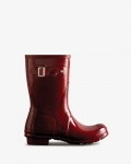 Hunter | Women's Original Short Gloss Rain Boots-Fall Red | Canada Outlet