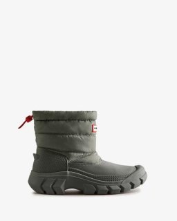 Hunter | Women's Intrepid Insulated Short Snow Boots-Urban Grey | Canada Outlet