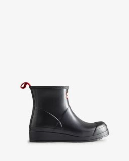 Hunter | Women's Play Short Pearlized Rain Boots-Black | Canada Outlet