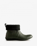 Hunter | Men's Insulated Roll Top Vegan Shearling Boots-Dark Olive | Canada Outlet