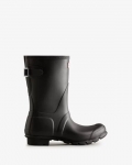 Hunter | Women's Short Back Adjustable Rain Boots-Black | Canada Outlet