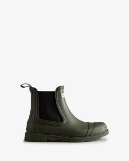 Hunter | Men's Commando Chelsea Boots-Dark Olive | Canada Outlet