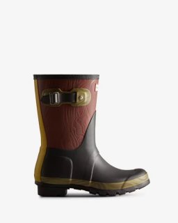 Hunter | Women's Erosion Texture Patchwork Short Rain Boots-Erosion Texture Patchwork | Canada Outlet