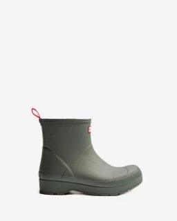 Hunter | Men's Play Vegan Shearling Insulated Short Rain Boots-Urban Grey | Canada Outlet