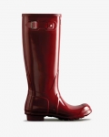 Hunter | Women's Original Tall Gloss Rain Boots-Fall Red | Canada Outlet