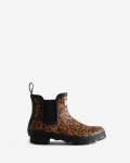 Hunter | Women's Leopard Print Chelsea Boots-Rich Tan/Saddle/Black | Canada Outlet