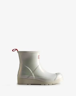 Hunter | Women's Play Short Pearlized Rain Boots-Silver | Canada Outlet