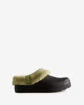 Hunter | Women's Play Vegan Shearling Insulated Clogs-Black/Wild Green | Canada Outlet