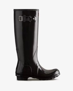 Hunter | Women's Original Tall Gloss Rain Boots-Black | Canada Outlet