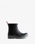 Hunter | Men's Original Play Short Speckle Rain Boots-Black/Urban Grey | Canada Outlet