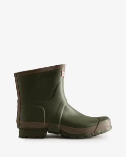 Hunter | Men's Gardener Short Rain Boots-Dark Olive/Clay | Canada Outlet