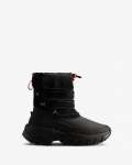 Hunter | Women's Wanderer Vegan Shearling Insulated Short Snow Boots-Black | Canada Outlet