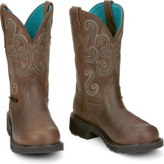 Justin | Women's Tasha Steel Toe Brown | Canada Outlet